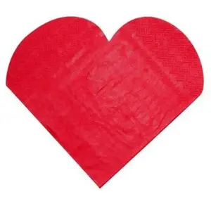 Santex serviette de table coeur rouge pas cher