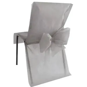 SANTEX Housse de Chaise avec Noeud Gris