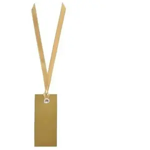 Marque-place SANTEX - Rectangle avec Ruban Or - Dimensions 3 x 7 cm pas cher