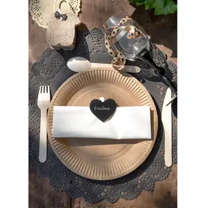 RueDeLaFete Marque-places Ardoise Coeur x 6 pas cher