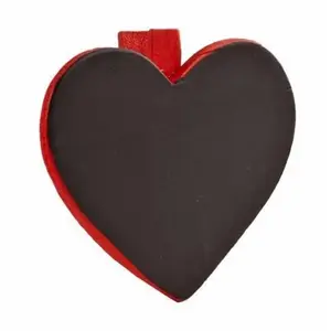 SANTEX Coeur ardoise sur pince en bois Rouge x6 pas cher