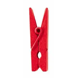 RueDeLaFete Sachet de 24 MINI-Pinces en bois, Rouge pas cher