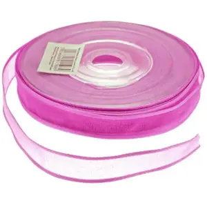 RueDeLaFete Ruban 20m à BORDS satinés (12mm) - fuchsia pas cher