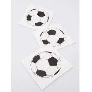 Comparateur de prix : Santex 20 Serviettes en papier Ballon football 33 x 33 cm - Blanc - Taille Unique