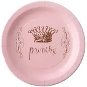 Santex Assiettes en carton - Rose - 6 pièces - 23 cm - Idéales pour enfants - Décoration de table pas cher