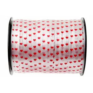 RueDeLaFete Bobine Bolduc Coeur de 7,5mm x mètres, blanc pas cher