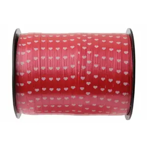 RueDeLaFete Bobine Bolduc Coeur de 7,5mm x  mètres, rouge pas cher