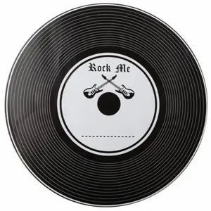 SANTEX Sachet de 6 sets de table ronds Vinyle, Noir pas cher