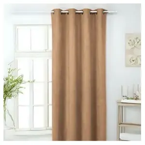LINDER 0520/50/375FR Rideau Suédine Lourde Cappuccino Oeillets 145 x 260 cm pas cher