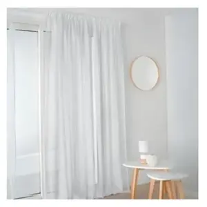 LINDER Voilage voile Plein Jour galon fronçeur 300x250cm blanc pas cher