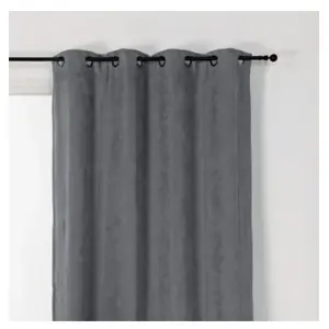 HOME MAISON Rideau isolant et occultant uni Gris Foncé 140 x 350 cmVendu parcarrefour