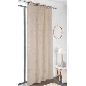 Comparateur de prix : LINDER Rideau à oeillets occultant carreau Juliette - Beige noir - 135x260cm