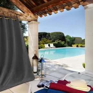 LINDER Rideau extérieur gris anthracite - 135x240cm - Gris anthracite