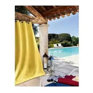 LINDER Rideau Extérieur Tissu Outdoor Jaune 135 x 240 cm - Uni - illets - Occultant pas cher