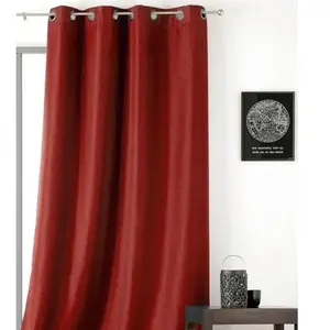LINDER Rideau uni avec oeillets (145x240 cm - Rouge) pas cher