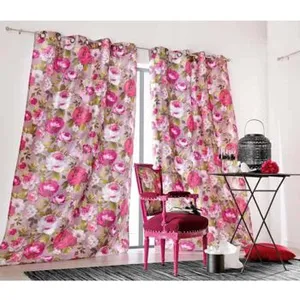 Linder Rideau Multicolores en Jacquard aux Motifs Fleuris Rose 150x260 cmVendu paramazon