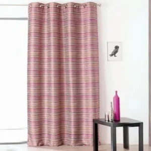 LINDER Rideau aspect shantung avec oeillet (145x250 cm - Rouge) pas cher