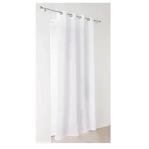 Linder Voilage léger à l'aspect lin - HOME MAISON - Blanc - Uni - illets - 140 x 240 cm pas cher