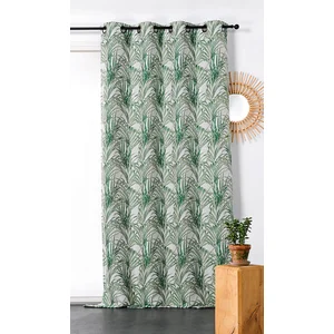 LINDER Rideau aux  impressions exotiques polyester vert 135x250 cm pas cher