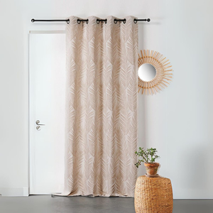 LINDER Rideau imprimé feuille de palmier (140x240 cm - Jaune Ocre) pas cher