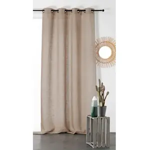 LINDER Rideau tamisant et naturel en 100% lin naturel 145x260 cm