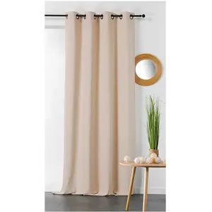 LINDER Rideau en Chanvre 135x240cm - 135x240cm - Naturel pas cher
