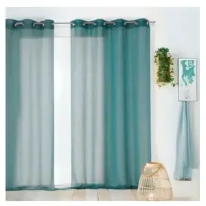 Comparateur de prix : Linder Voilage uni et dépolluant (145x240 cm - Bleu Paon)