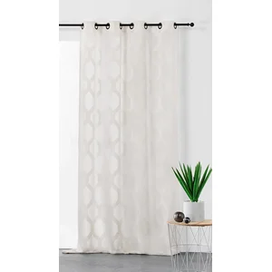 Linder Homemaison - Voilage à motifs géométriques verticaux Ecru 140x250 cm
