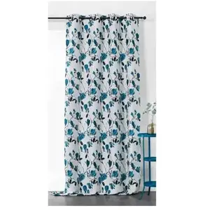 LINDER Rideau Motif Fleur Magnolia - 135x250cm - Bleu pas cher