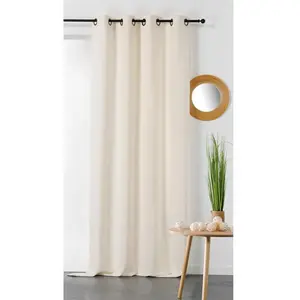LINDER Rideau en Chanvre 135x240cm - 135x240cm - Ecru pas cher