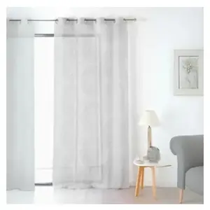 LINDER Voilage Imprimé "Souche d'Arbre" (140x260 cm - Gris clair) pas cher
