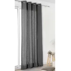 LINDER Rideau "Authentique" en 100% lin (135x260 cm - Gris Foncé) pas cher