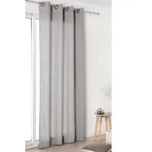 LINDER Rideau "Authentique" en 100% lin (135x260 cm - Gris souris) pas cher