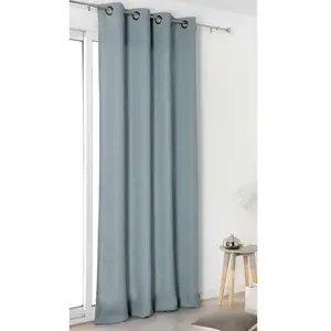 LINDER Rideau "Authentique" en 100% lin (135x260 cm - Bleu ciel)Vendu parcarrefour