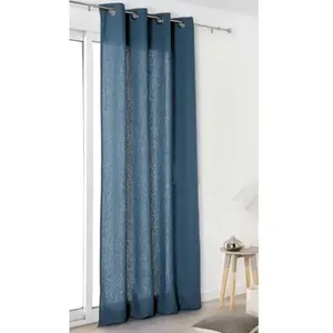 LINDER Rideau "Authentique" en 100% lin (135x260 cm - Bleu Marine) pas cher