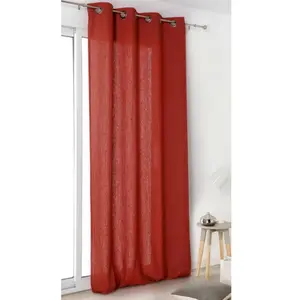 LINDER Rideau "Authentique" en 100% lin (135x260 cm - Brique) pas cher