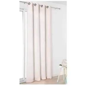 LINDER Rideau uni écru aspect velours - 140x245 cm - Ecru pas cher
