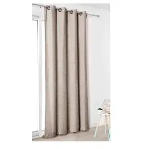 Comparateur de prix : LINDER Rideau uni beige aspect velours - 140x245 cm - Beige