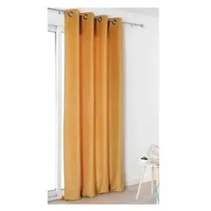 LINDER Rideau uni moutarde aspect velours - 140x245 cm - MoutardeVendu paramazon