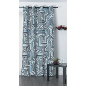 Comparateur de prix : Linder Rideau déco motif rayures bleu - 135x250cm - Bleu