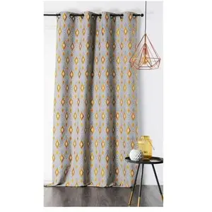 Linder Rideau Occultant - Losanges Vifs et Colorés - Orange - 140 x 260 cm pas cher