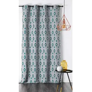 Linder Rideau recyclé motif losange géométrique vert - 140x260cm - VertVendu paramazon
