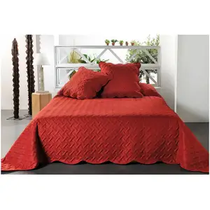 LINDER Boutis contemporain terre cuite - Taille: 180x240cm - Coloris: Rouille pas cher
