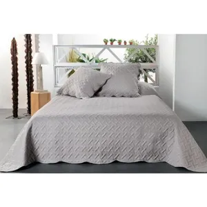 Linder Jeté de lit aux formes géométriques surpiquées (250x260 cm - Gris clair)Vendu paramazon