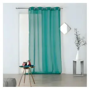 Home Maison Voilage uni à oeillets 'Kate' (140x240 cm - Vert emeraude) pas cher