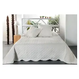 Linder Boutis contemporain blanc cassé - Taille: 250x260cm - Coloris: Ecru pas cher