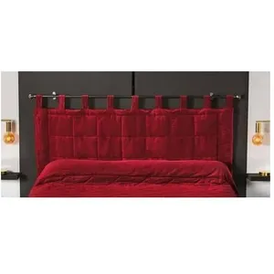 LINDER Tête de lit matelassée à brides rouge - Taille: 70x160cm - Coloris: Rouge pas cher