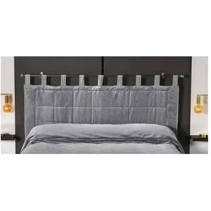 LINDER Tête de lit matelassée à brides gris - Taille: 70x160cm - Coloris: Gris pas cher