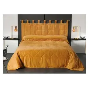 Linder Jeté de lit Firenze Effet Velour Coloris Jaune en 180x240cm pas cher