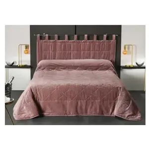 Comparateur de prix : Linder jeté de lit Firenze Effet Velour Coloris Rose poudré en 180x240cm